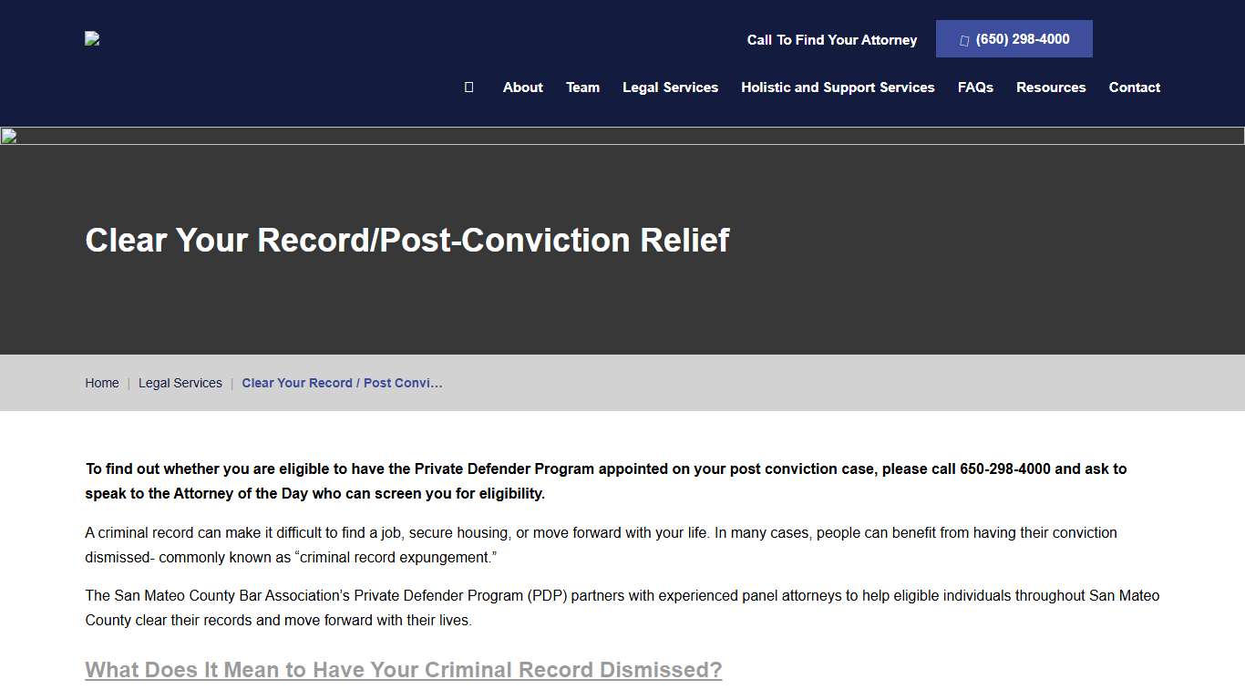 Record Clearance San Mateo County Private Defender