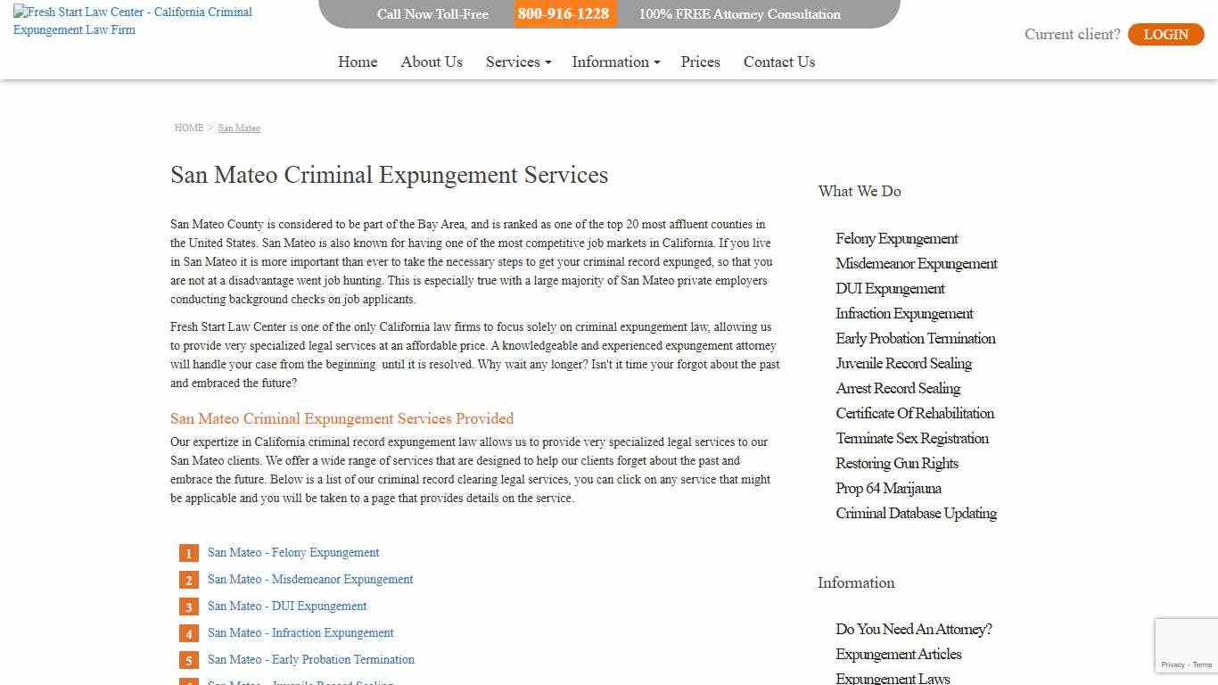 San Mateo Criminal Record Expungement